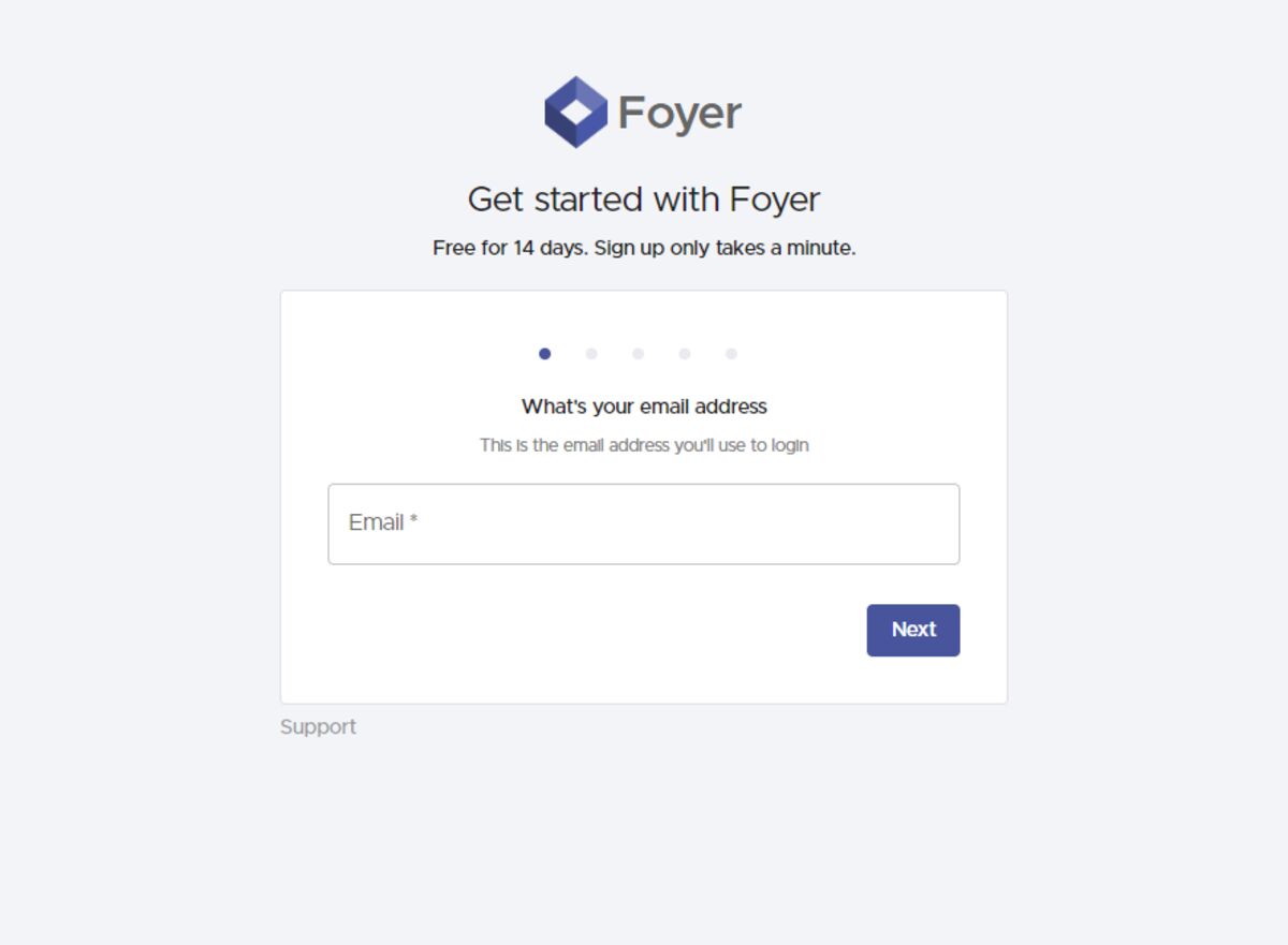 Creating a Foyer organization via the onboarding wizard
