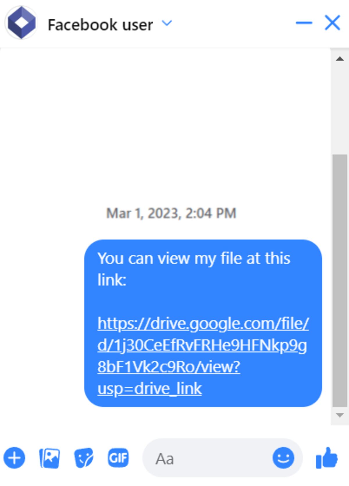 Sharing a PDF file on Facebook